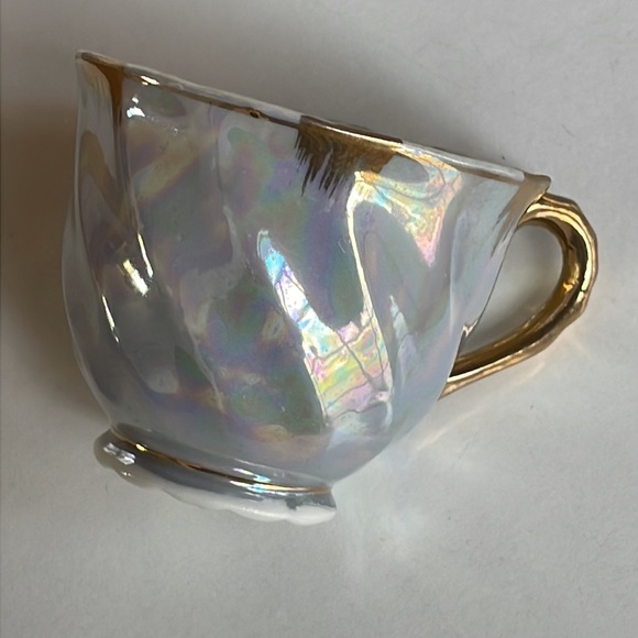 VTG Iridescent Blue Demitasse Cup & Saucer - Picture 4 of 6